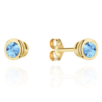 Cercei Aur 14k cu Zirconii Albastre