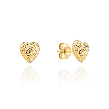 Cercei Aur 14K Inimioare Delicate, Super Ușoare