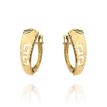 Cercei Aur Diamantat cu Model Rectangular