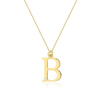 Colier Aur 14K cu Diamant Natural 0.01 ct