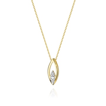Colier Aur 14K cu Diamante Naturale 0.08 ct