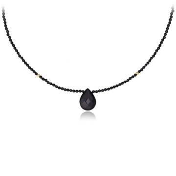 Colier Black Drop cu Onix și AUR 14K