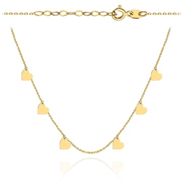 Colier cu Inimioare- Aur 14k