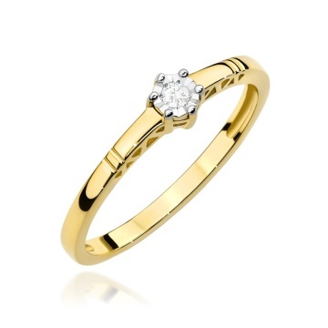 Inel Aur 14K cu Diamant Natural 0.03 ct