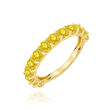 Inel Aur 14K cu Diamante Galbene de Laborator 1.30 ct