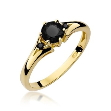 Inel Aur 14K cu Diamante Naturale Negre 0.53 ct