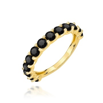 Inel Aur 14K cu Diamante Naturale Negre 1.56 ct
