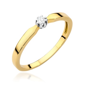 Inel Aur 9K cu Diamant Natural 0.04 ct