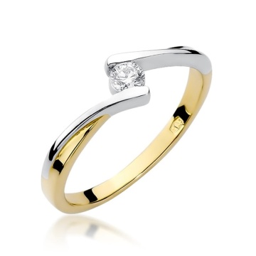 Inel Aur 9K cu Diamant Natural 0.10 ct