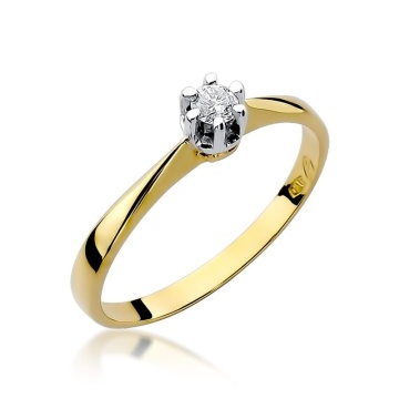 Inel Aur 9K cu Diamant Natural 0.10 ct