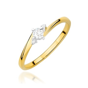 Inel Aur 9K cu Diamante de Laborator 0.12 ct