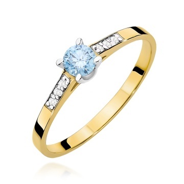 Inel Aur 9K cu Diamante de Laborator 0.21 ct