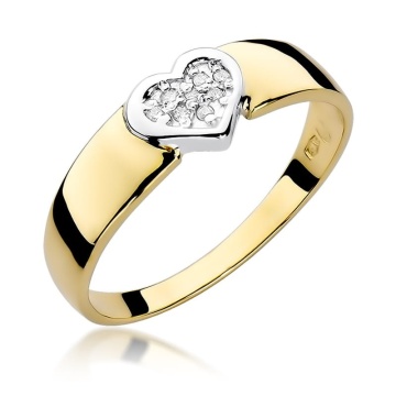 Inel Aur 9K cu Diamante Naturale 0.04 ct