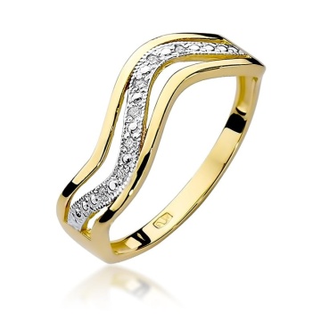 Inel Aur 9K cu Diamante Naturale 0.06 ct