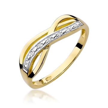 Inel Aur 9K cu Diamante Naturale 0.06 ct