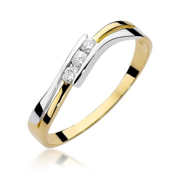 Inel Aur 9K cu Diamante Naturale 0.12 ct