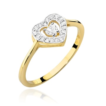Inel Aur 9K cu Diamante Naturale 0.19 ct