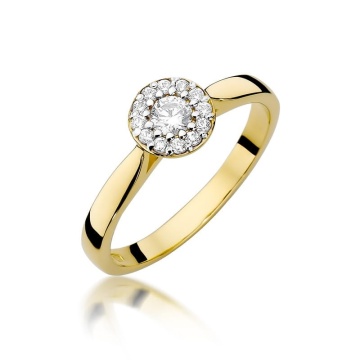 Inel Aur 9K cu Diamante Naturale 0.22 ct