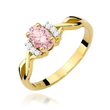 Inel Aur 9K cu Diamante Roz de Laborator 0.55 ct