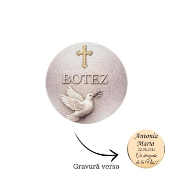 Monedă Aur Kolorino pentru Botez – White Edition