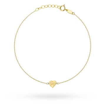 Bratara Aur 14K cu Inima Diamantata si Simbolul Infinitului