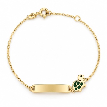 Brățară pentru Copii Broscuță din Aur 9K Personalizabilă - Gravură Gratuită