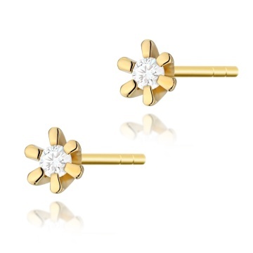 Cercei Aur 14K cu Diamant Natural 0.02 ct