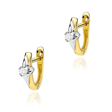 Cercei Aur 14K cu Diamant Natural 0.10 ct