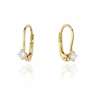 Cercei Aur 14K cu Diamant Natural 0.10 ct