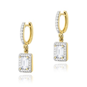 Cercei Aur 14K cu Diamante de Laborator 0.94 ct