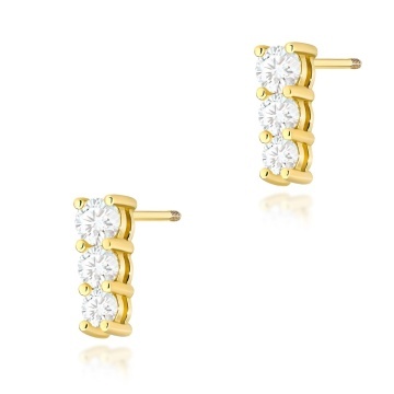 Cercei Aur 14K cu Diamante Naturale 0.82 ct Filet cu Protectie