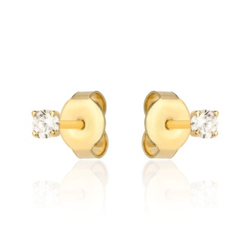 Cercei Aur 14k cu Zirconii Albe