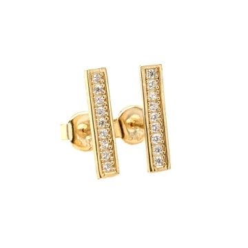 Cercei Aur 14K Dreptunghiulari cu Zirconii