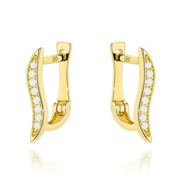 Cercei Aur 14K Vală Delicată cu Zirconiu