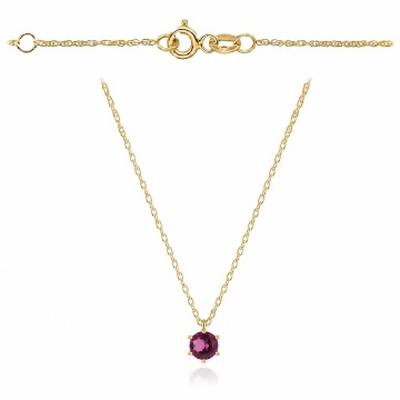 Colier Aur 14K cu Rodolit - Eleganță Rotundă