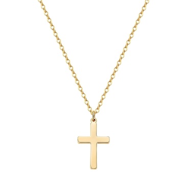 Colier cu Cruce din Inox placat cu AUR 18K