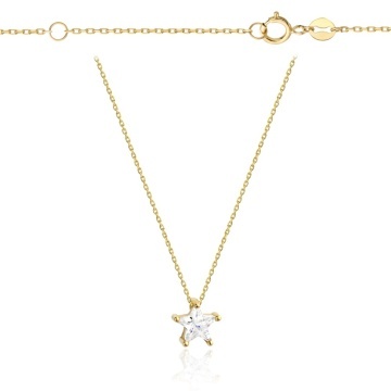 Colier cu Stea si Cristal- Aur 14k