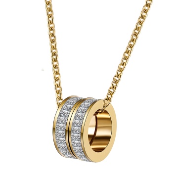 Colier Duos Design din Inox placat cu AUR 18K
