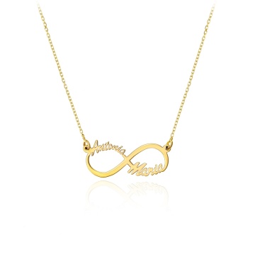 Colier Infinity cu oricare 2 nume din Aur 14K