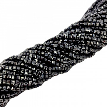 Cristale cubice 4 mm - șirag aprox 100 bucăți - negru