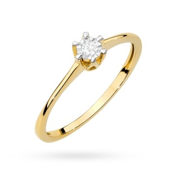 Inel Aur 14K cu Diamant Natural 0.03 ct