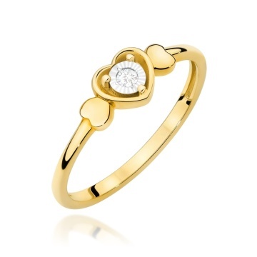 Inel Aur 14K cu Diamant Natural 0.03 ct