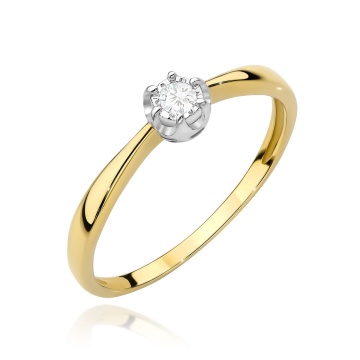Inel Aur 14K cu Diamant Natural 0.06 ct