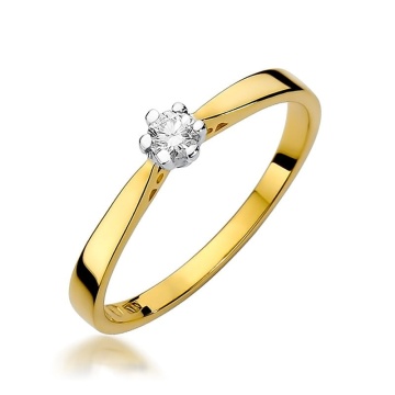 Inel Aur 14K cu Diamant Natural 0.12 ct