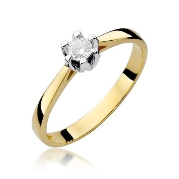Inel Aur 14K cu Diamant Natural 0.12 ct