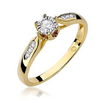Inel Aur 14K cu Diamante de Laborator 0.13 ct
