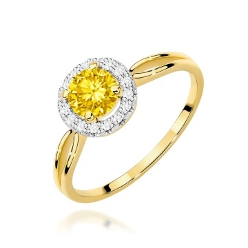 Inel Aur 14K cu Diamante Galbene de Laborator 0.58 ct