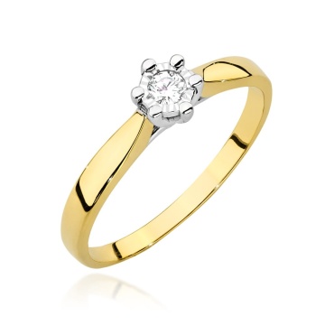 Inel Aur 9K cu Diamant de Laborator 0.08 ct