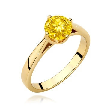 Inel Aur 9K cu Diamant Galben de Laborator 1.00 ct