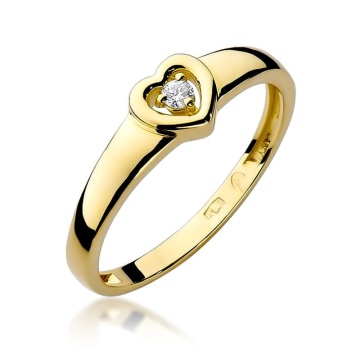 Inel Aur 9K cu Diamant Natural 0.04 ct